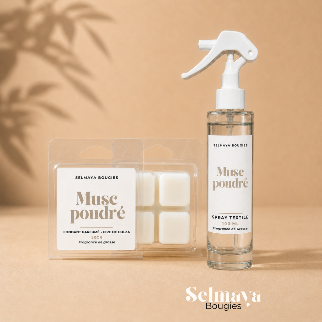Duo Musc Poudré : Spray Textile + Fondant Parfumé Musqué