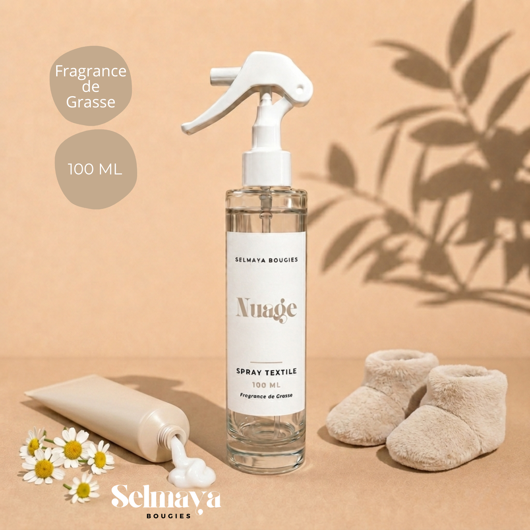 Spray textile Nuage | Parfum linge de maison aérien - Selmaya Bougies