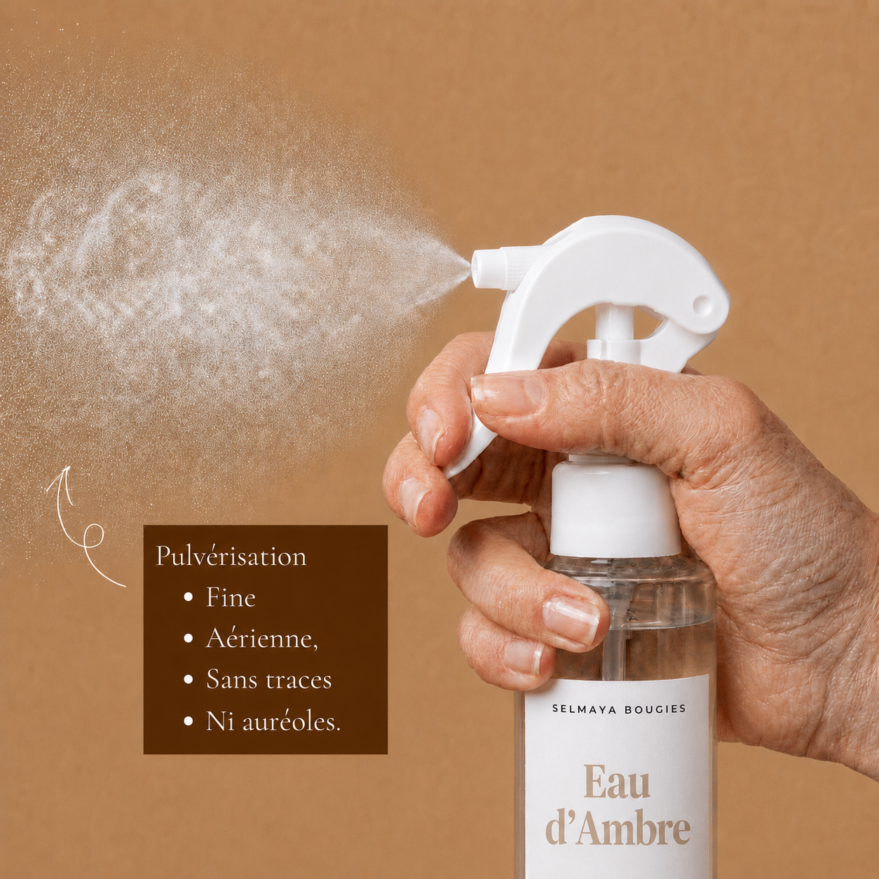 Spray textile Eau d'Ambre 100 ml | Selmaya Bougies