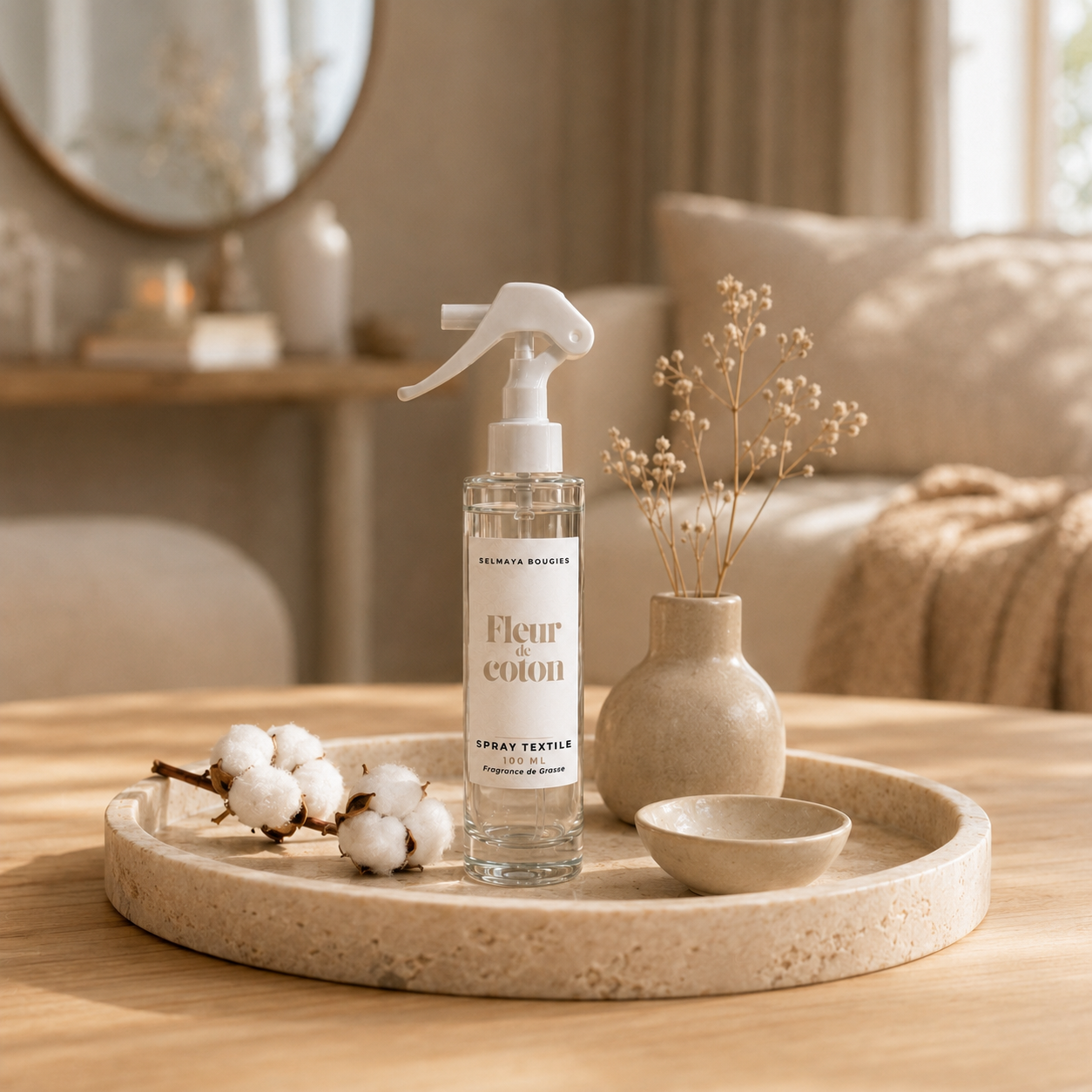 Spray textile Fleur de Coton | Parfum linge de maison