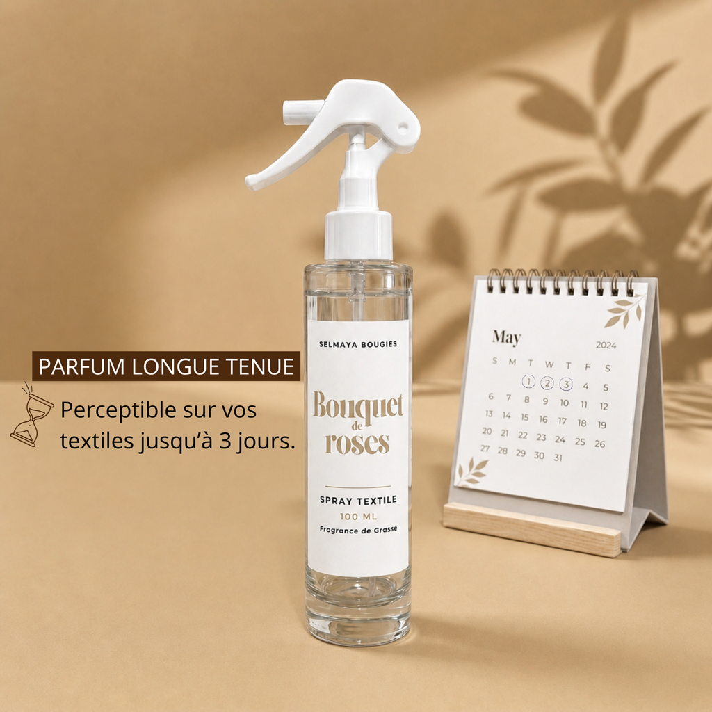 Spray textile Bouquet de Roses | Parfum linge de maison floral